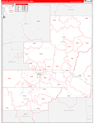 Rapid City Metro Area Wall Map Red Line Style 2026